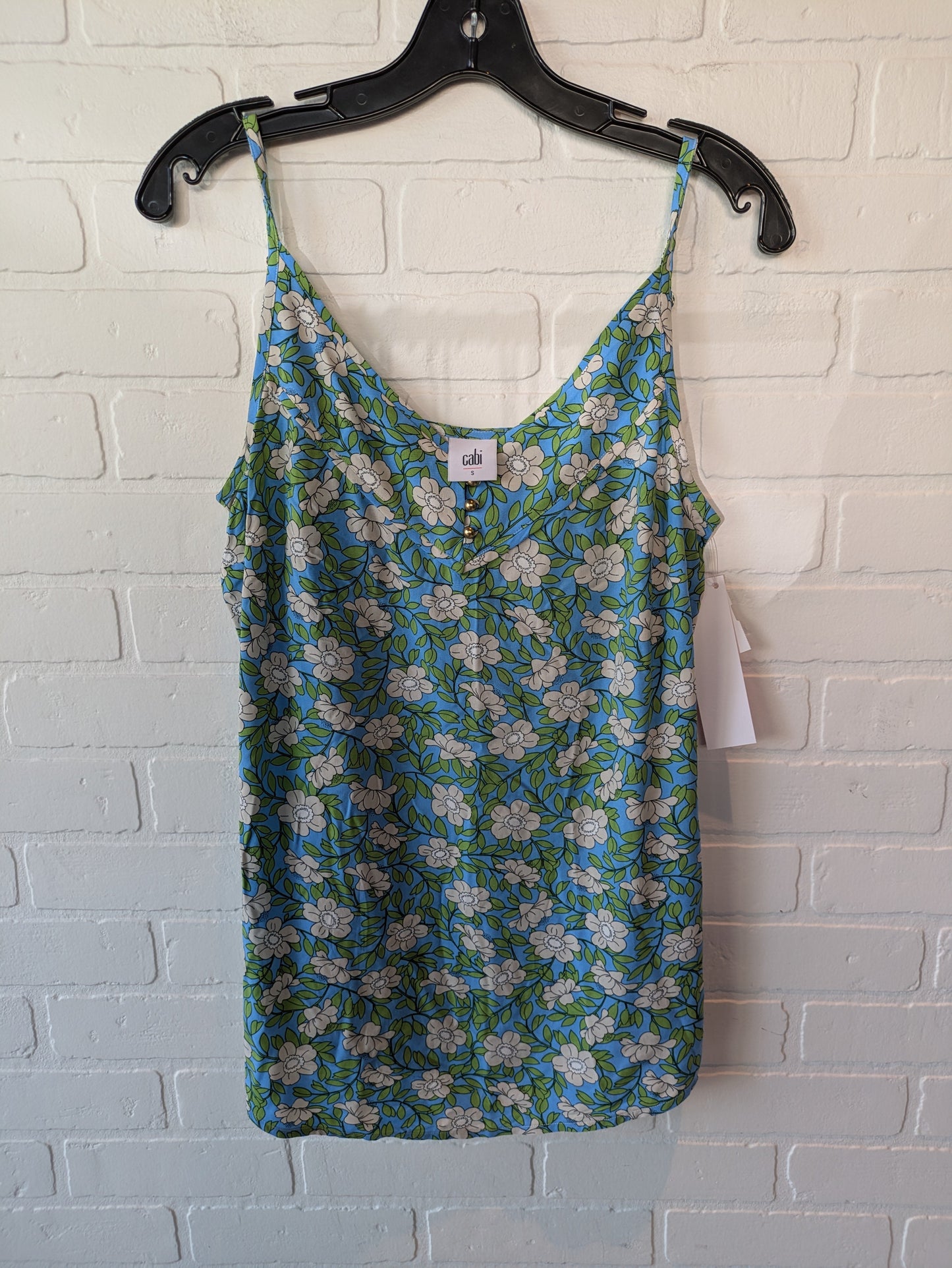 Top Sleeveless By Cabi In Blue & Green, Size: S