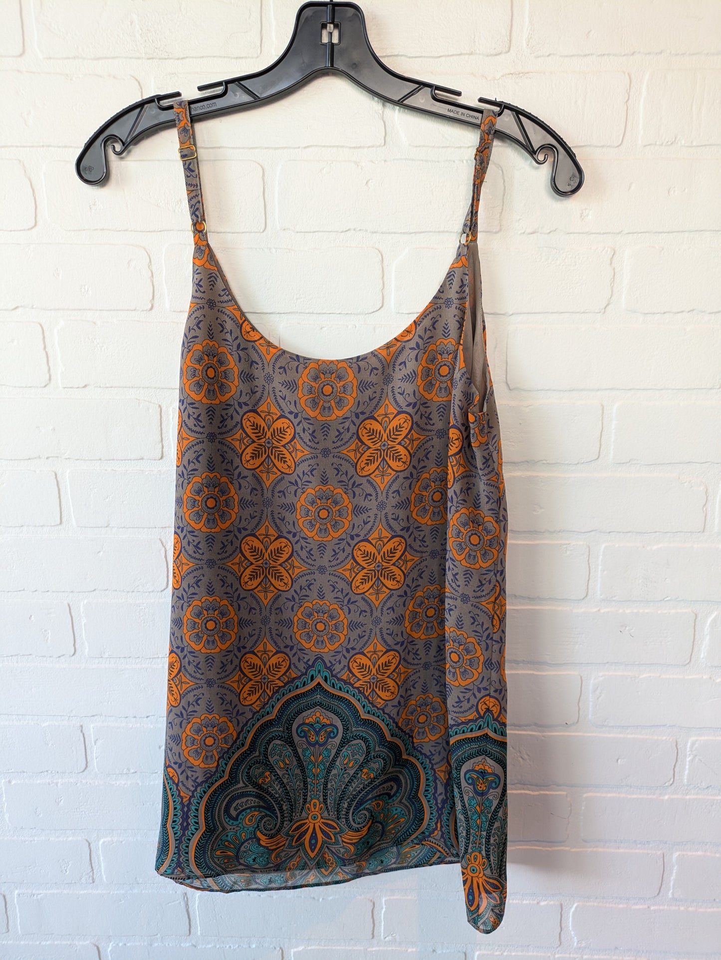 Top Sleeveless By Cabi In Brown & Orange, Size: S