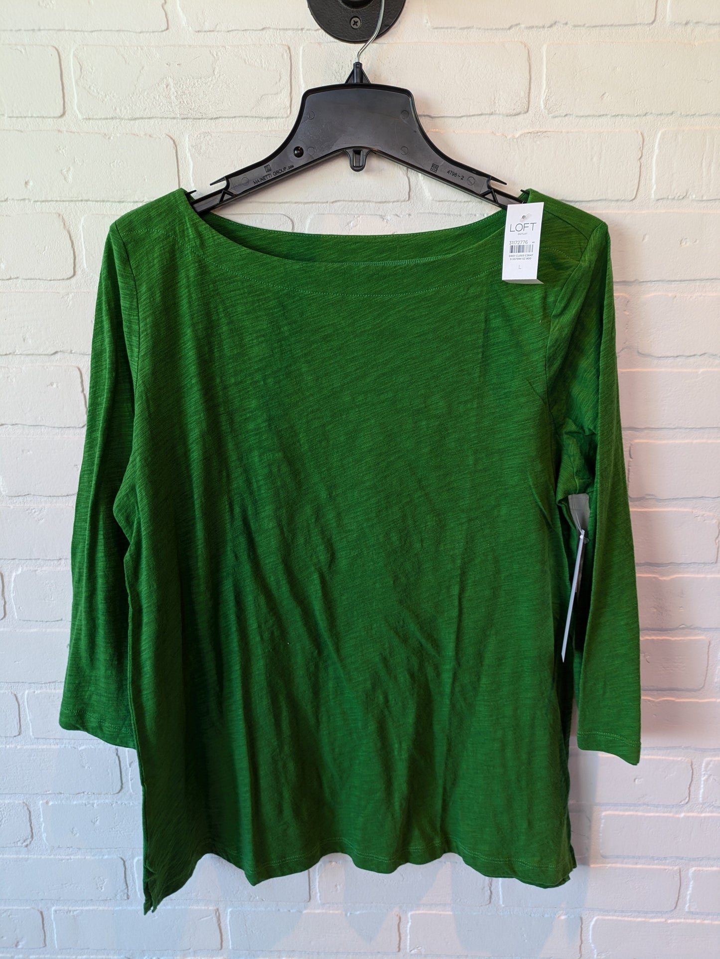 Top Short Sleeve By Loft In Green, Size: L