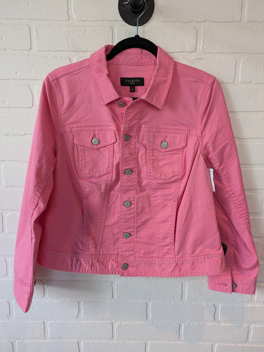 Jacket Denim By Talbots In Pink Denim, Size: M