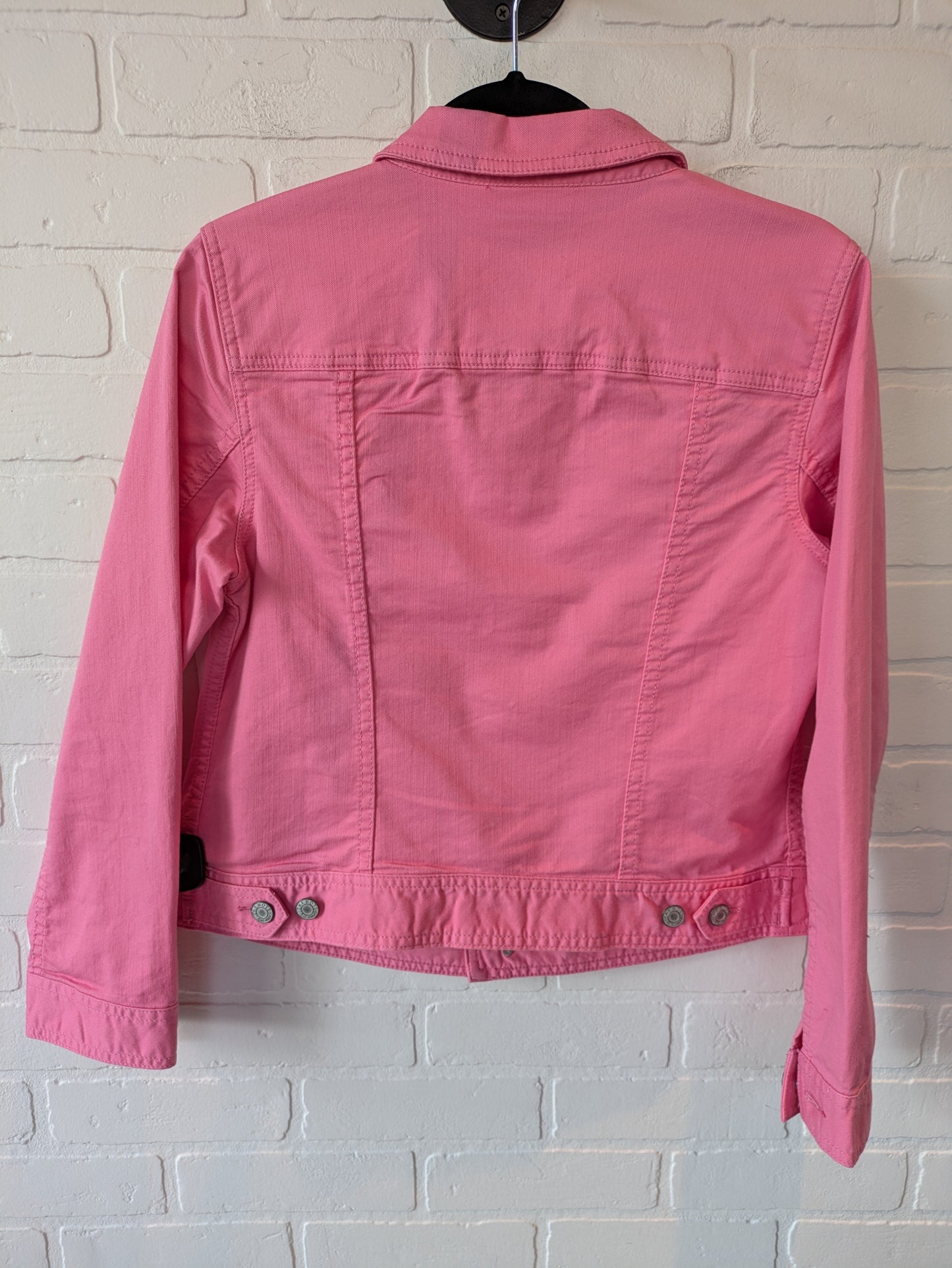 Jacket Denim By Talbots In Pink Denim, Size: M