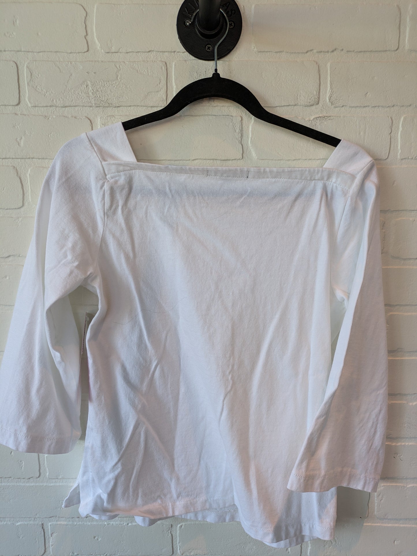 Top 3/4 Sleeve Basic By Banana Republic In White, Size: M