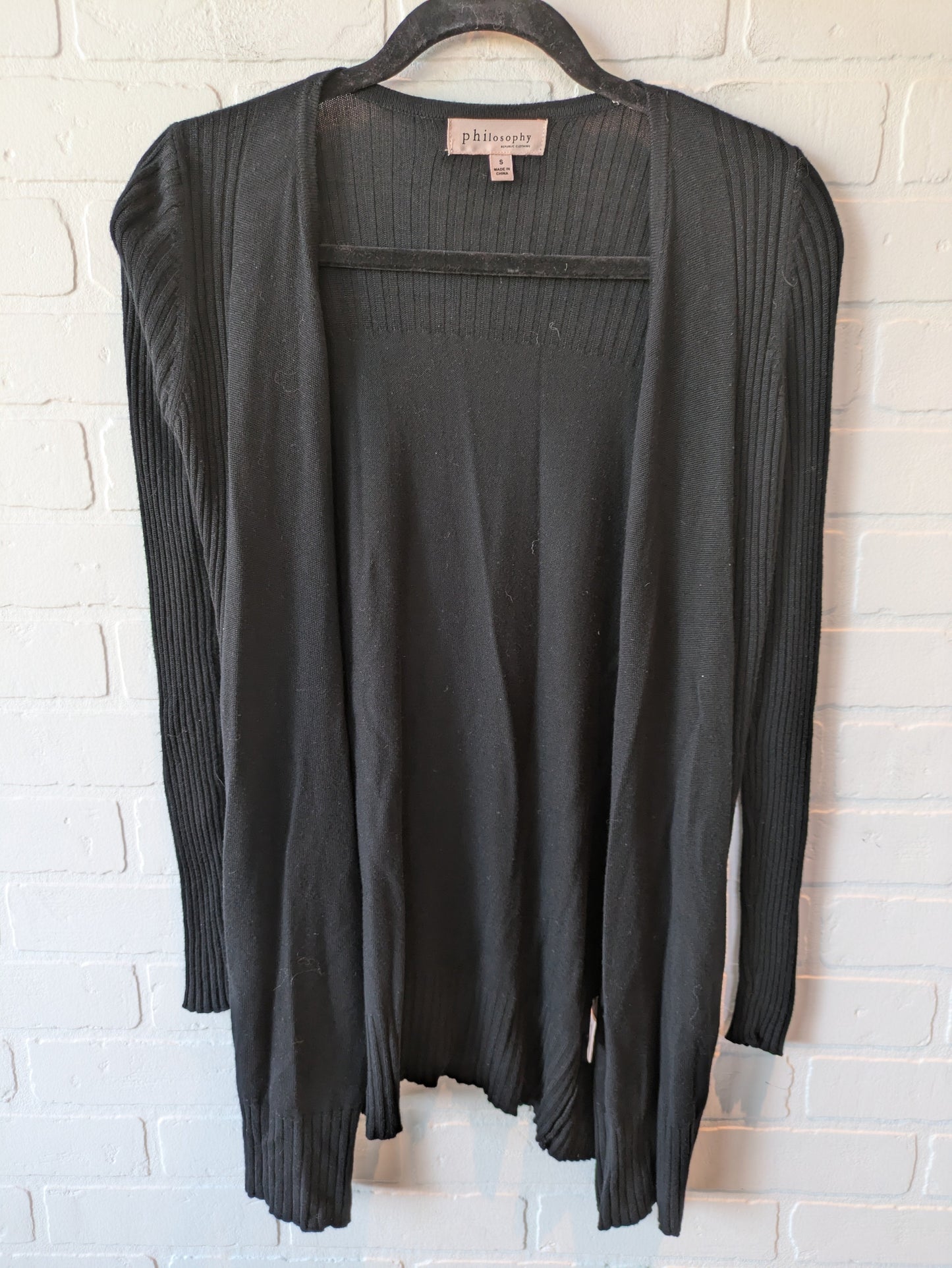 Sweater Cardigan By Philosophy In Black, Size: S