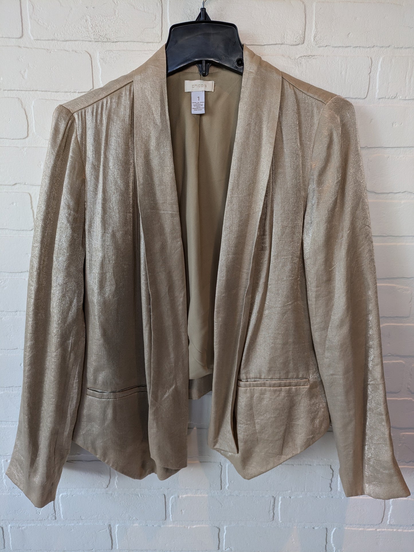 Blazer By Chicos In Gold, Size: M