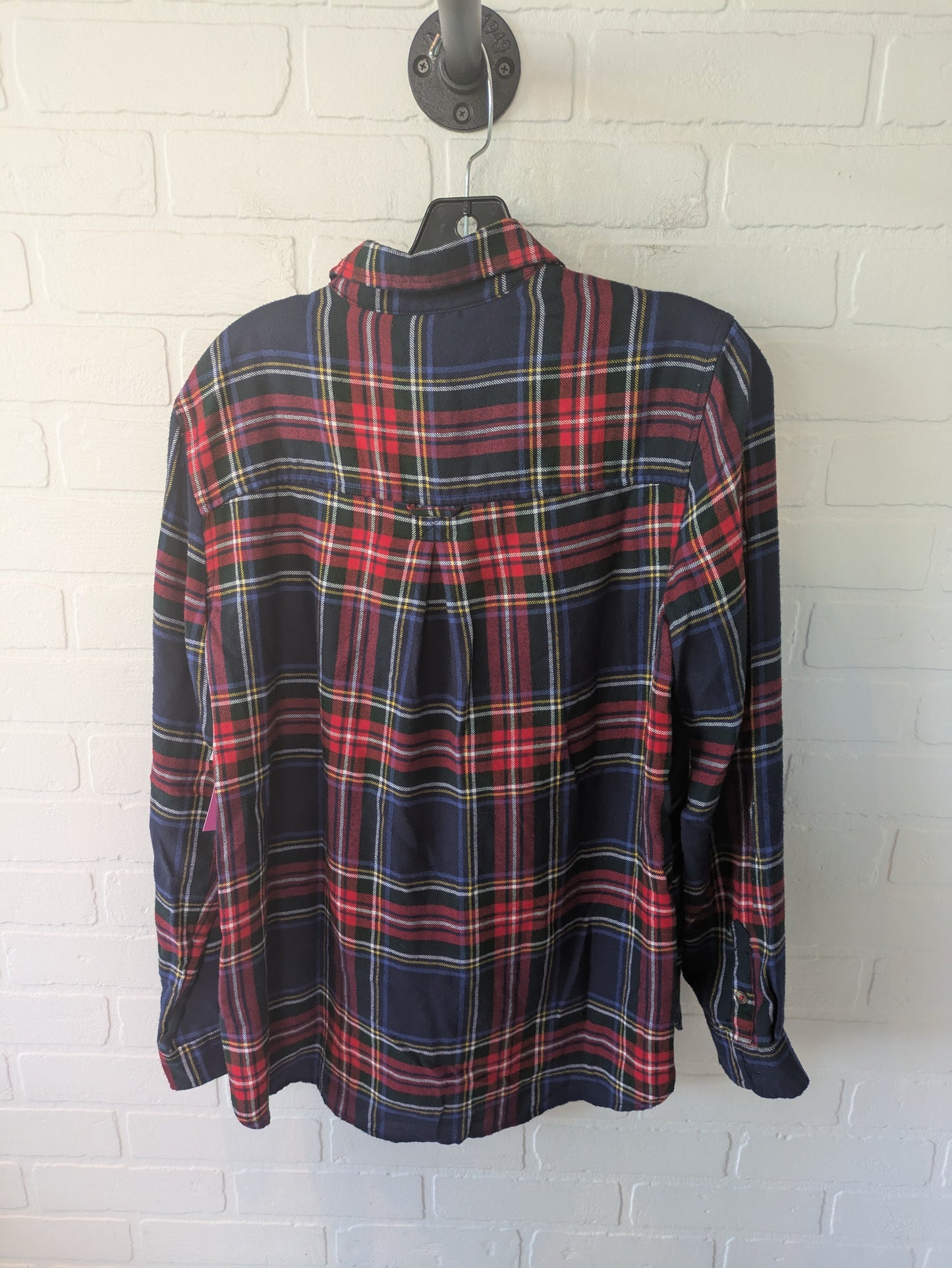 Top Long Sleeve By American Eagle In Blue & Red, Size: M