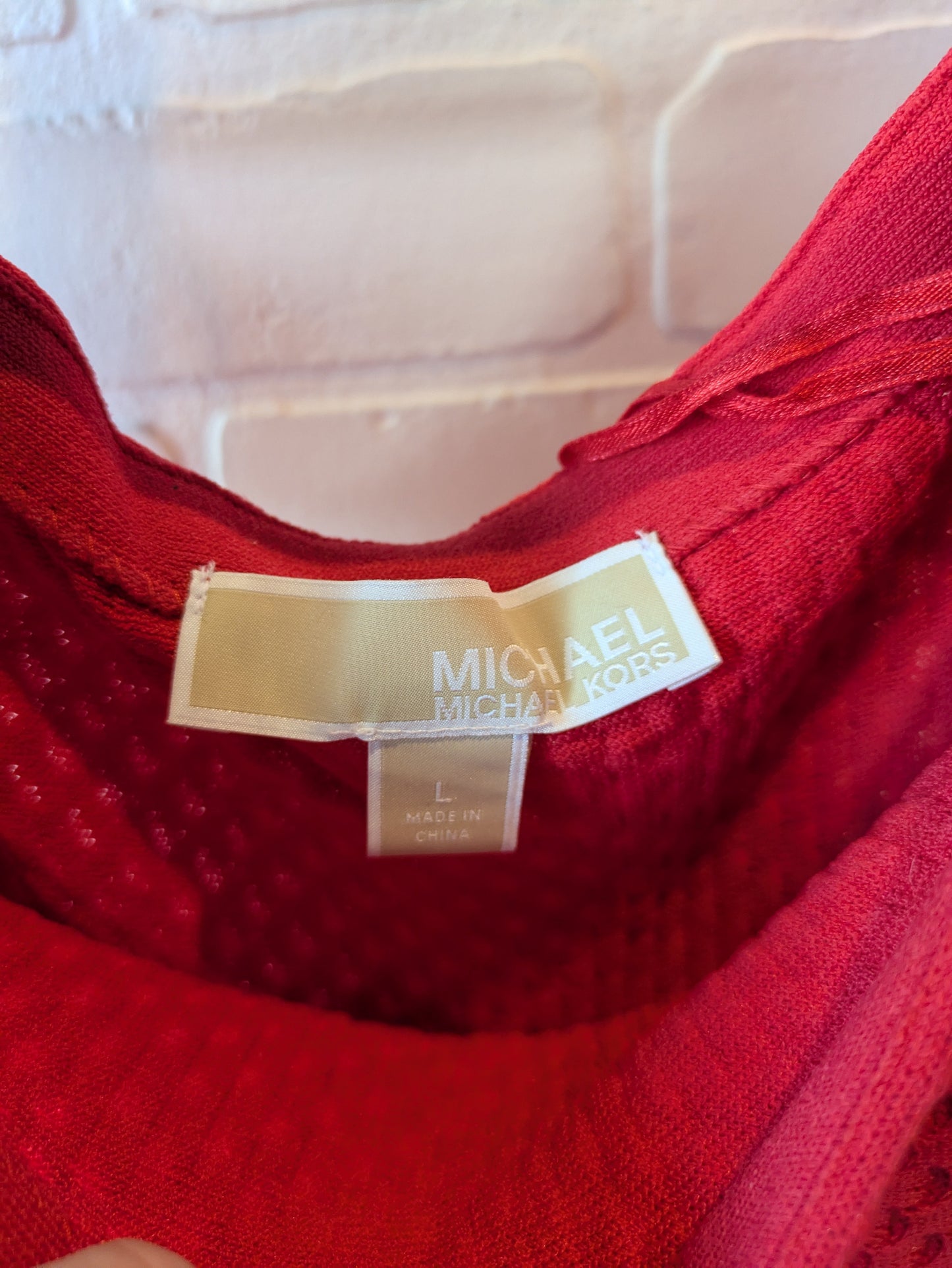 Dress Casual Midi By Michael By Michael Kors In Red, Size: L