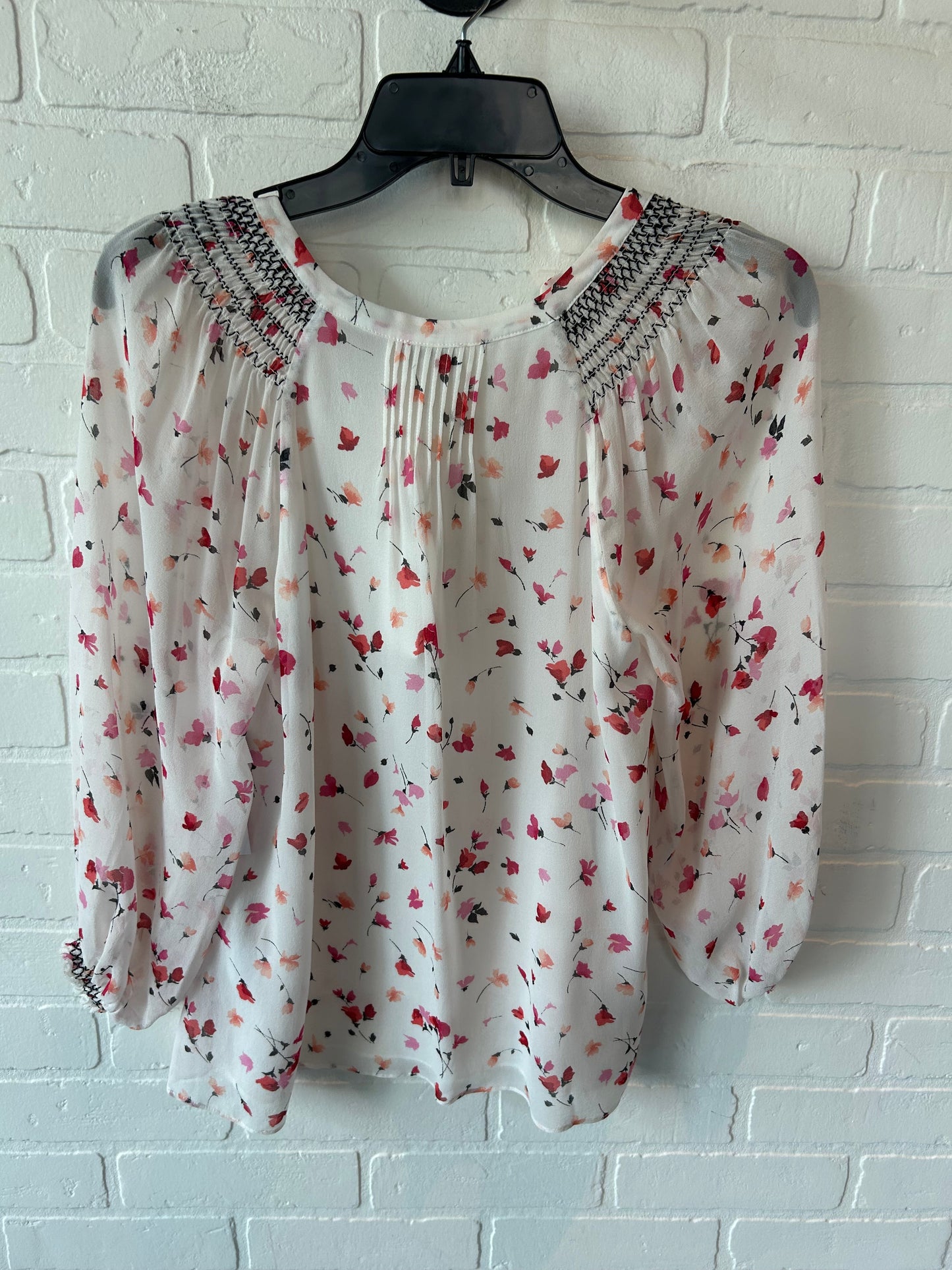 Top 3/4 Sleeve By Joie In Pink & White, Size: Xs