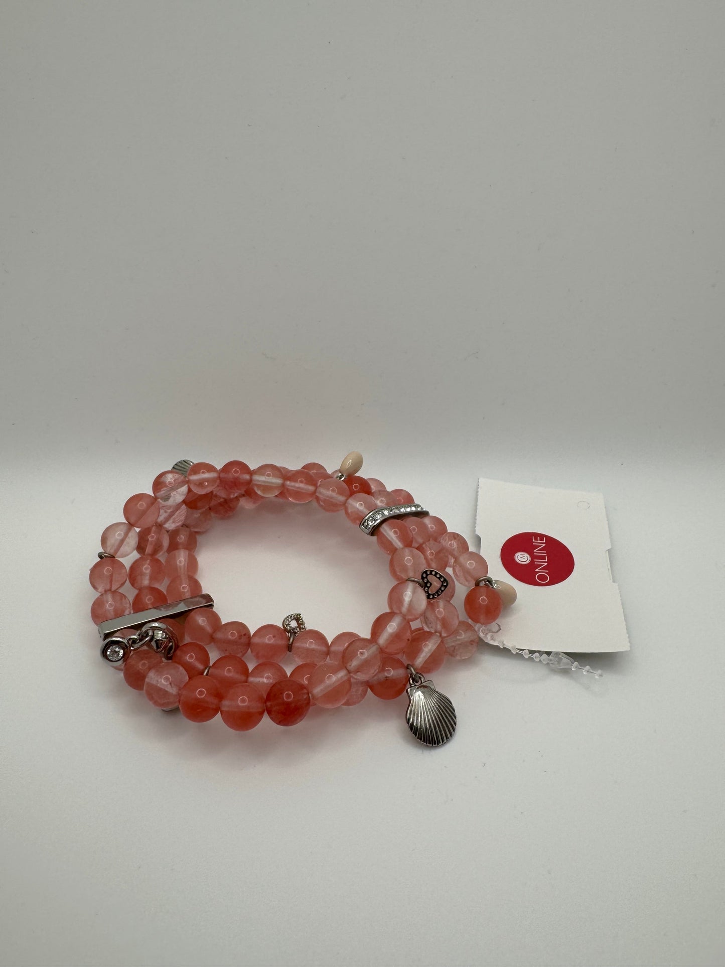 BRACELET BEADED CABI in PINK & SILVER