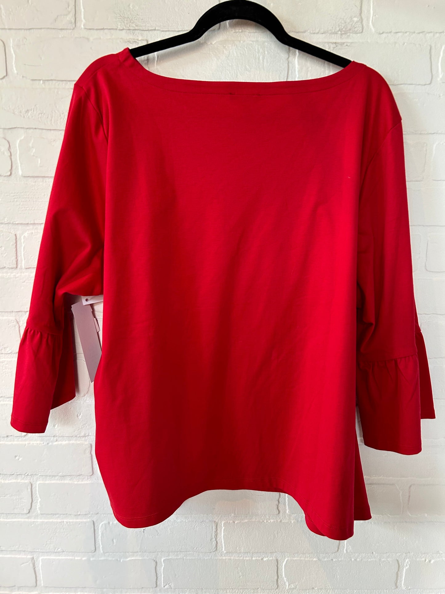 Top Long Sleeve By Talbots In Red, Size: 3x