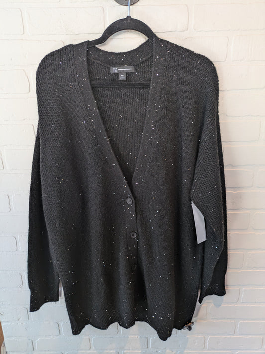 Sweater Cardigan By Inc In Black & Silver, Size: 1x