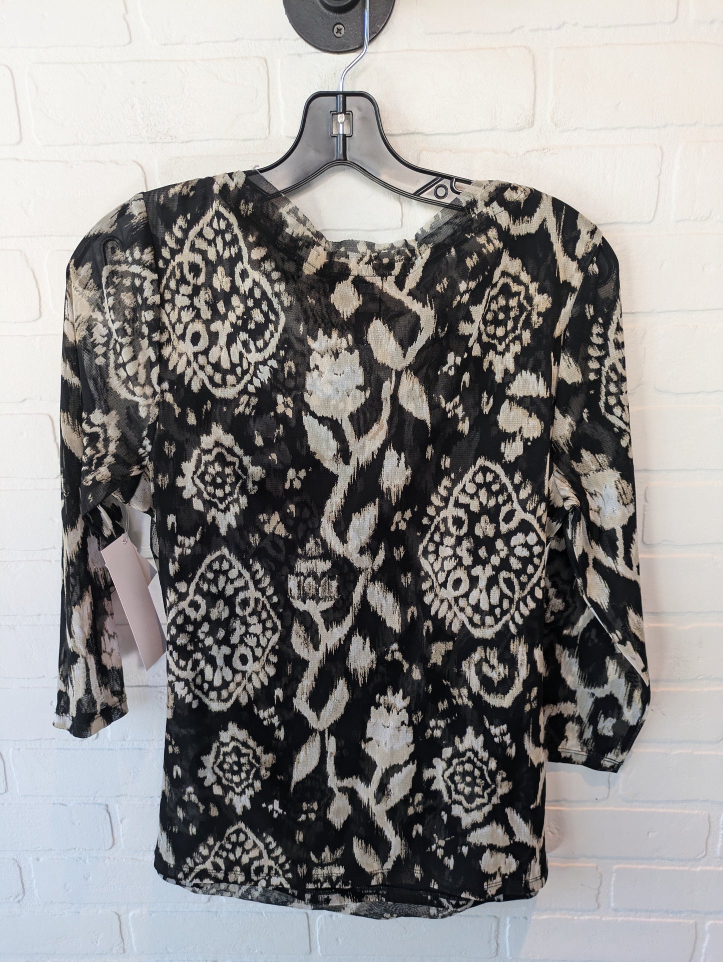 Top Long Sleeve By Inc In Black & Cream, Size: Xl