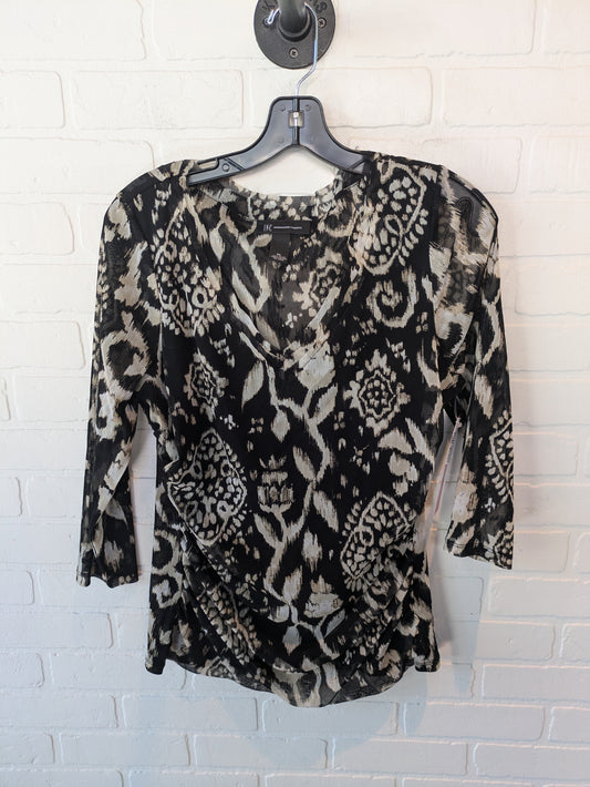 Top Long Sleeve By Inc In Black & Cream, Size: Xl