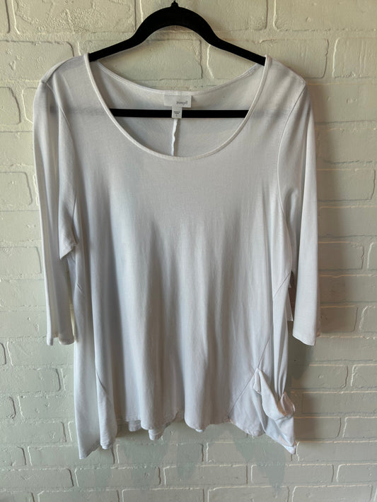 Top 3/4 Sleeve Basic By Pure Jill In White, Size: L