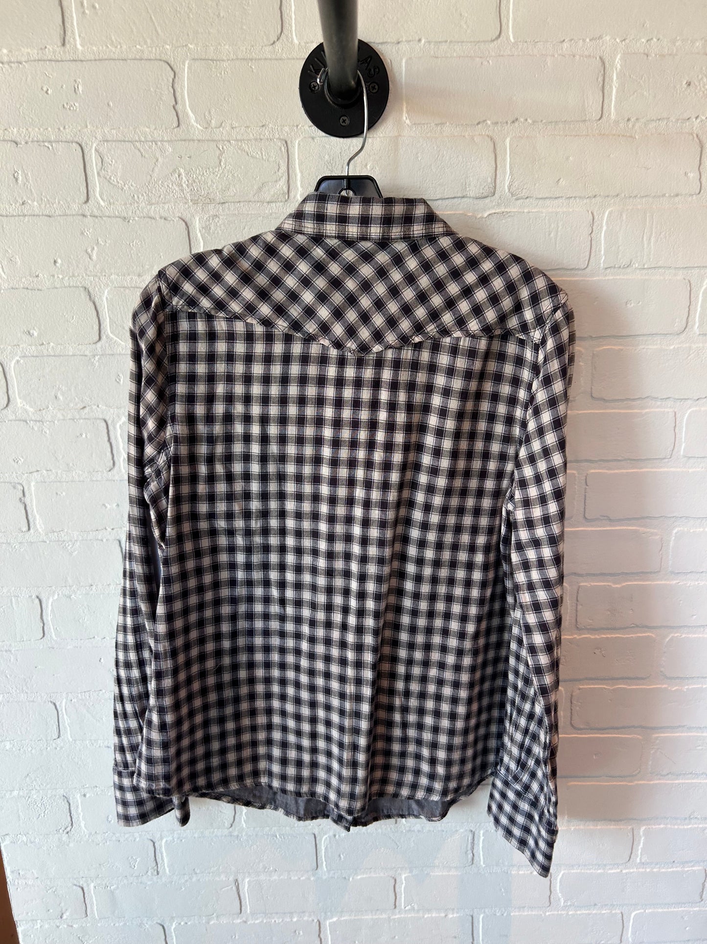 Top Long Sleeve By Lucky Brand In Grey & White, Size: M