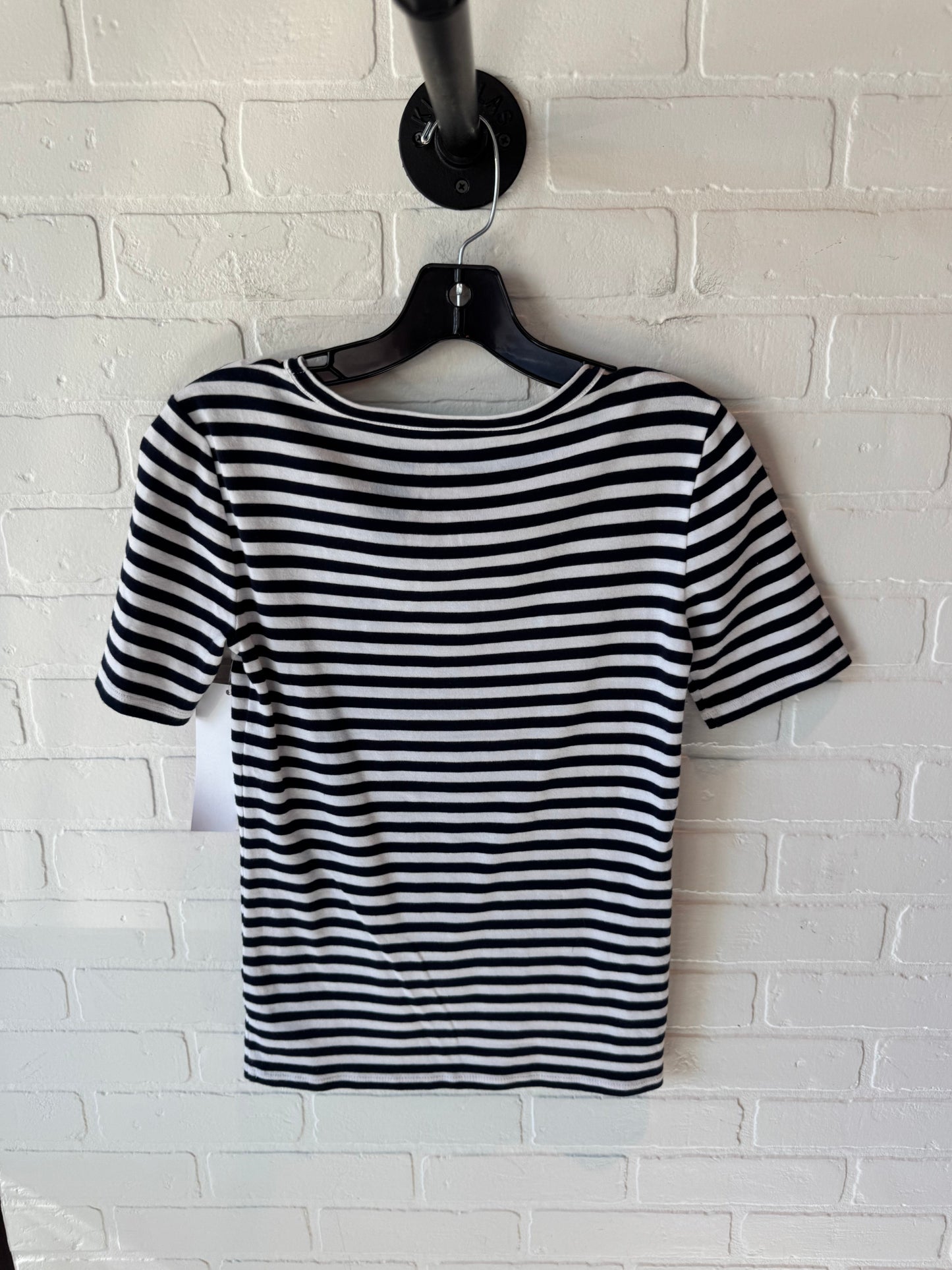 Top Short Sleeve Basic By J. Crew In Blue & White, Size: S