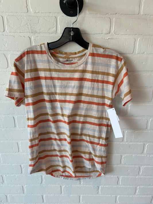 Top Short Sleeve Basic By Madewell In Orange & Tan, Size: S