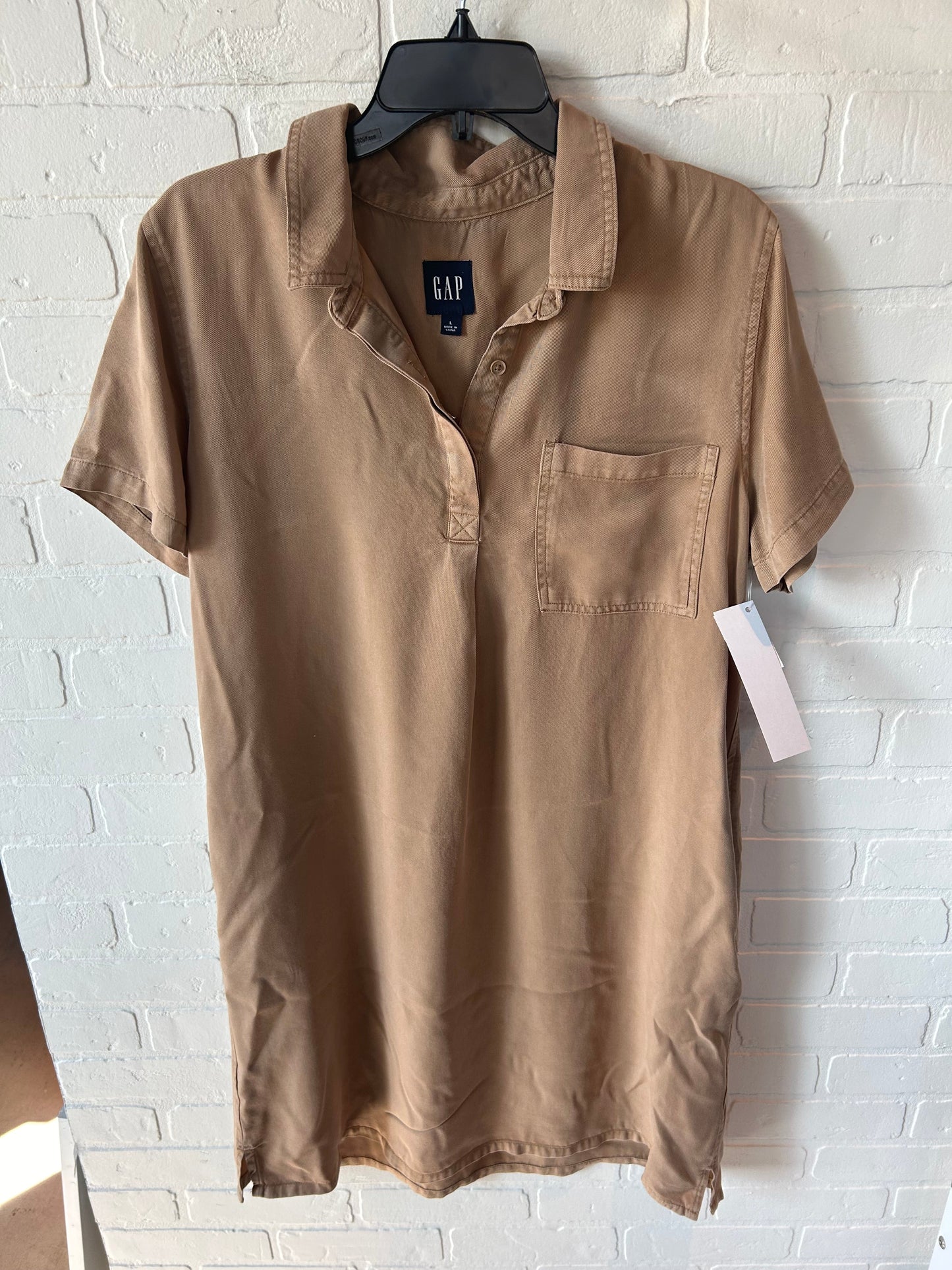 Dress Casual Midi By Gap In Tan, Size: L