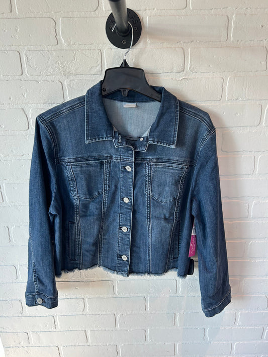 Jacket Denim By Chicos In Blue Denim, Size: L