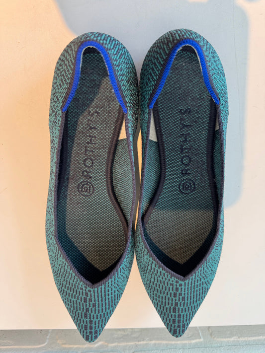 Shoes Flats By Rothys In Blue & Green, Size: 9