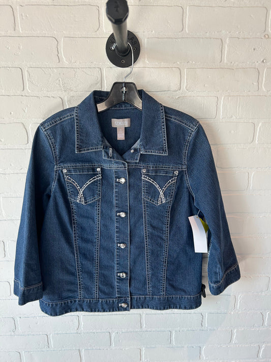 Jacket Denim By Chicos In Blue Denim, Size: M