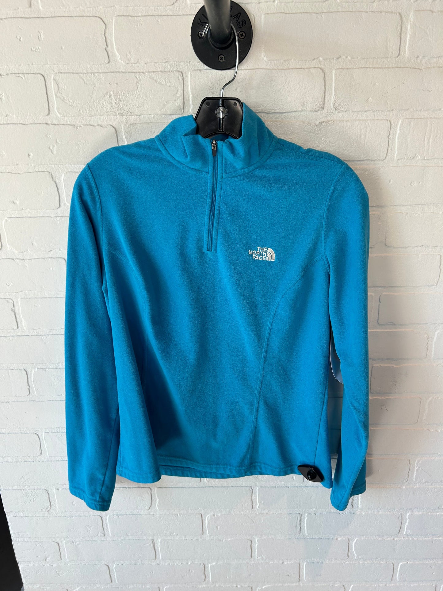 Athletic Top Long Sleeve Collar By The North Face In Blue, Size: M