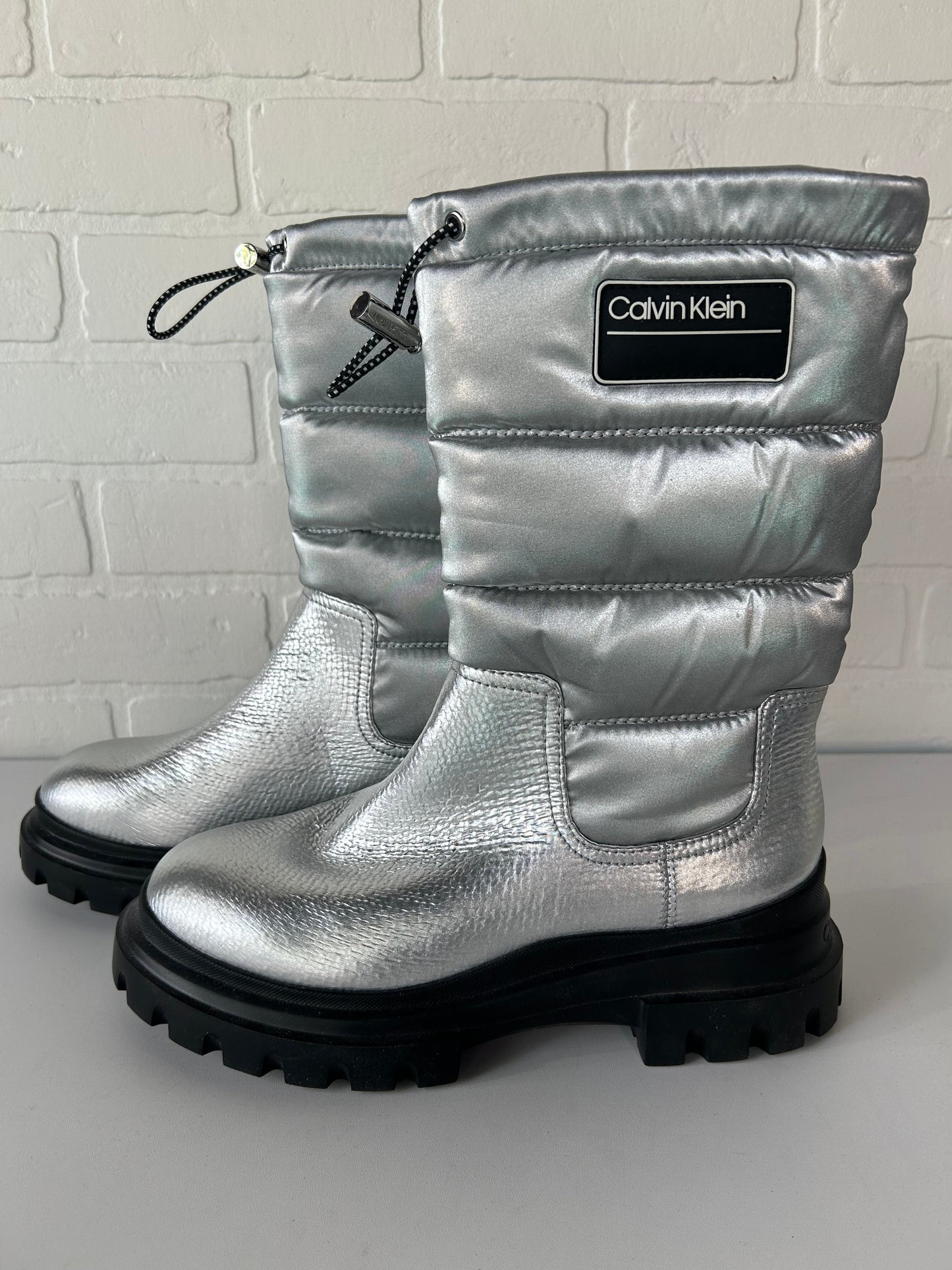 Boots Snow By Calvin Klein In Silver, Size: 7.5