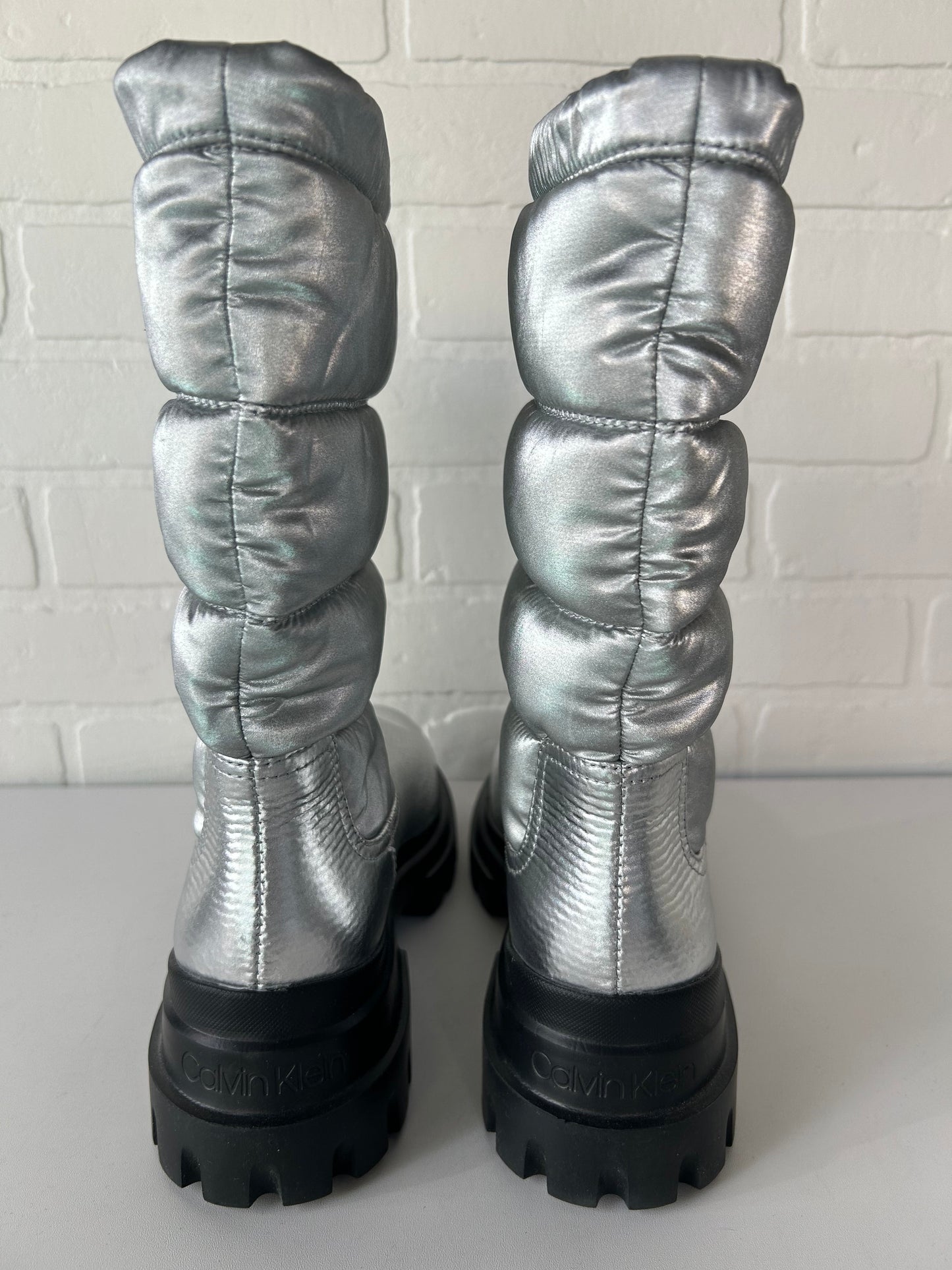 Boots Snow By Calvin Klein In Silver, Size: 7.5