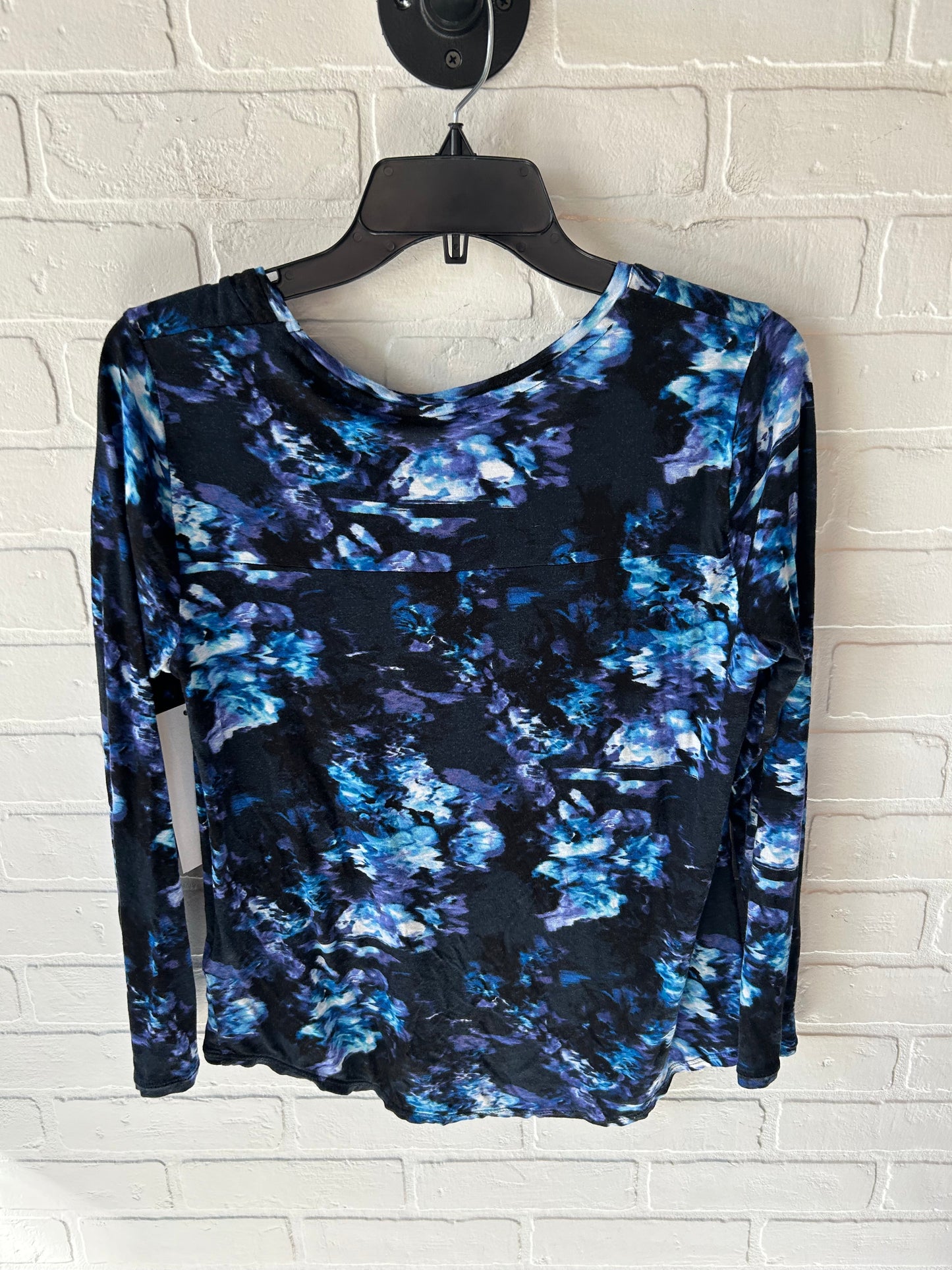 Top Long Sleeve By Simply Vera In Black & Blue, Size: Lp