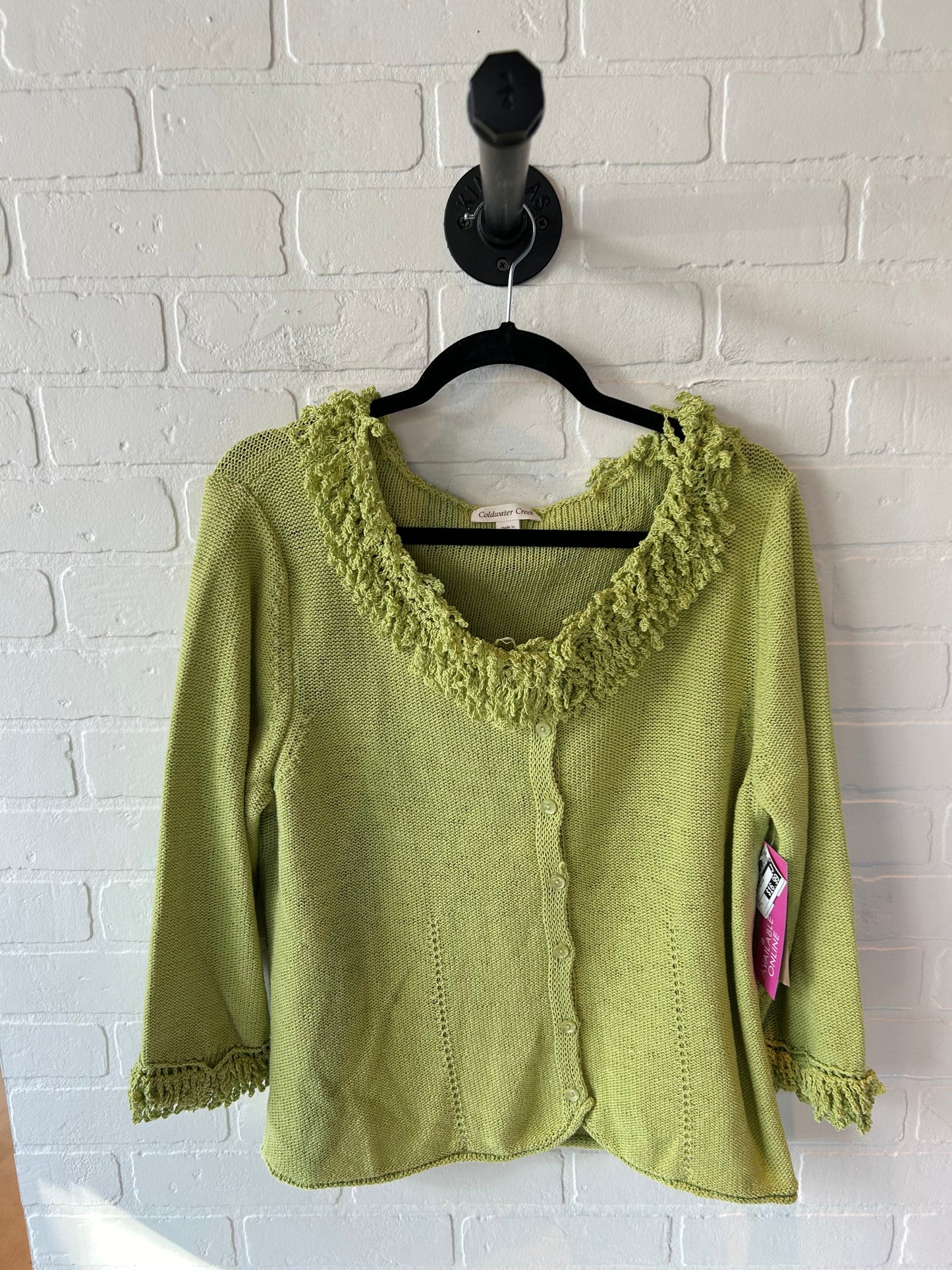 Sweater Cardigan By Coldwater Creek In Green, Size: L