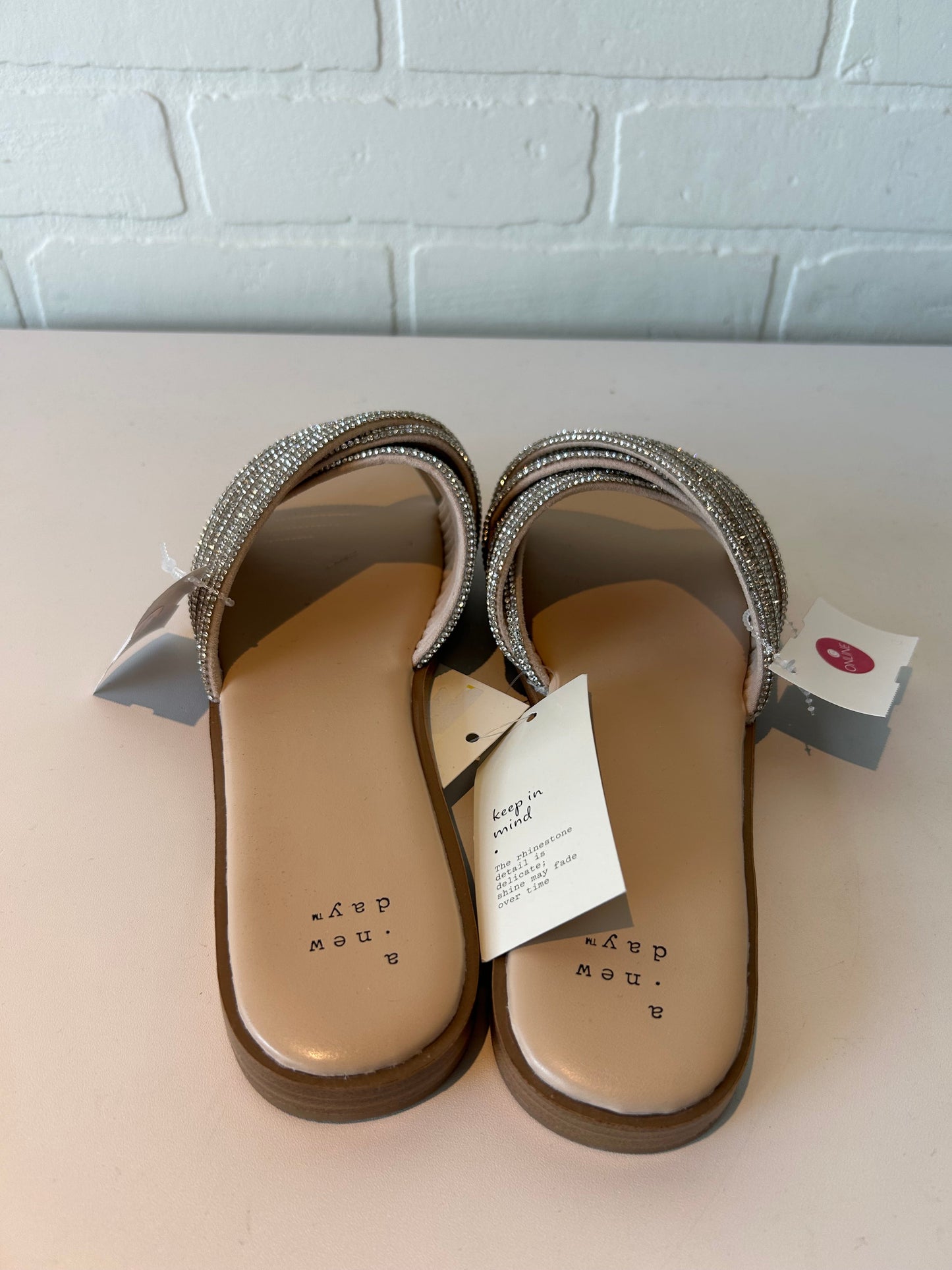 Sandals Flats By A New Day In Silver, Size: 8.5