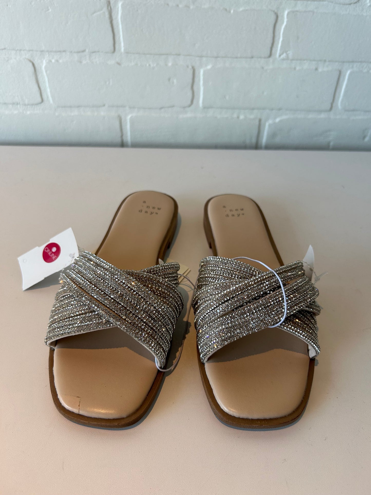 Sandals Flats By A New Day In Silver, Size: 6.5