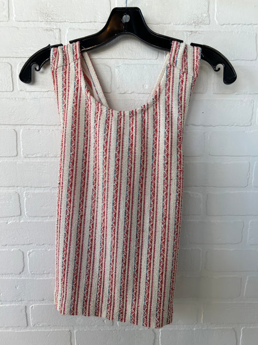 Top Sleeveless By Madewell In Cream & Red, Size: Xxs