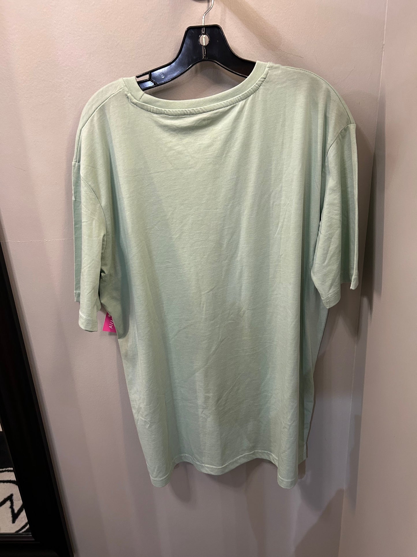 Top Short Sleeve Basic By Clothes Mentor In Green & Grey, Size: Xxl