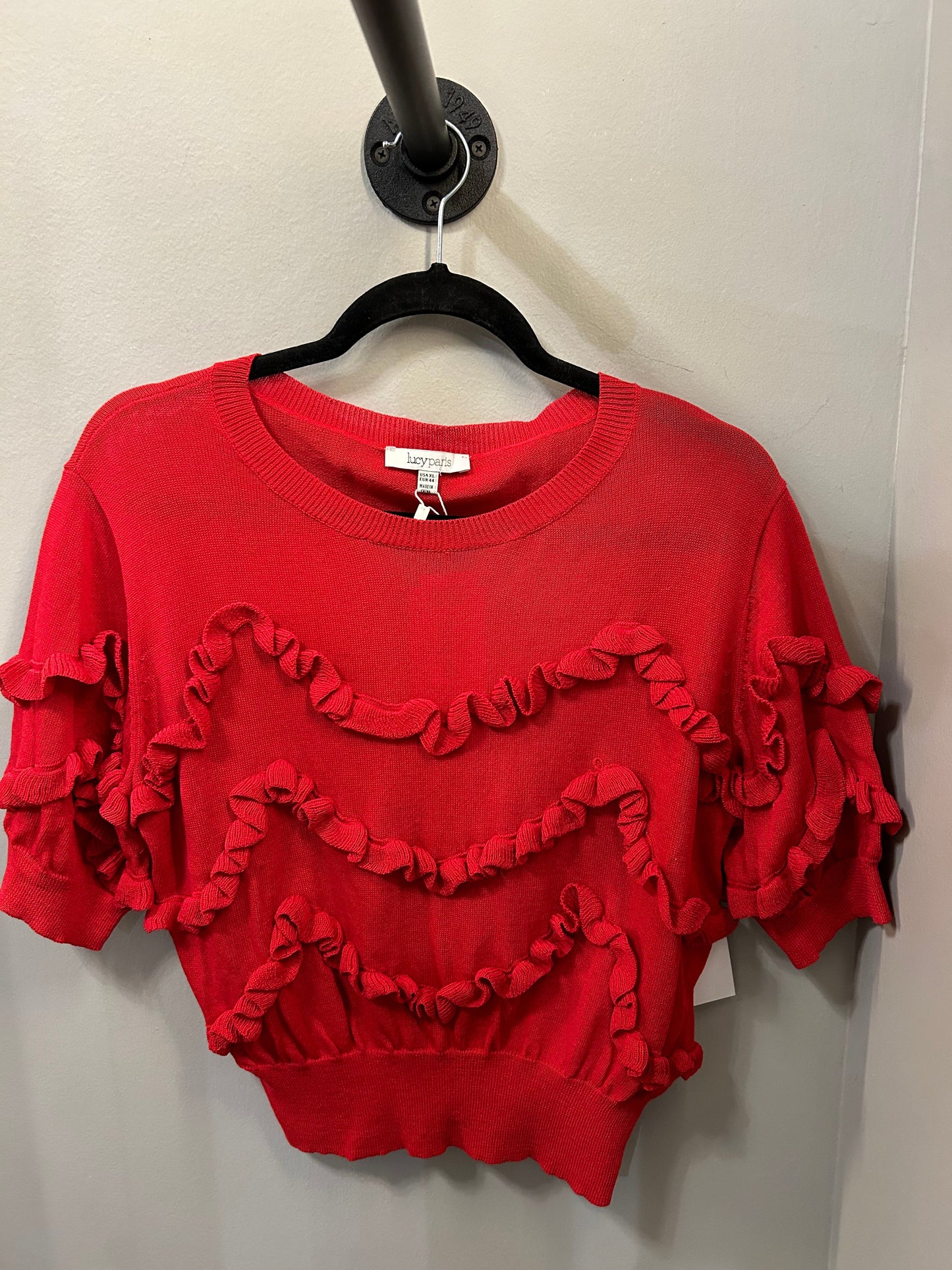 Sweater Short Sleeve By Lucy Paris In Red, Size: Xl