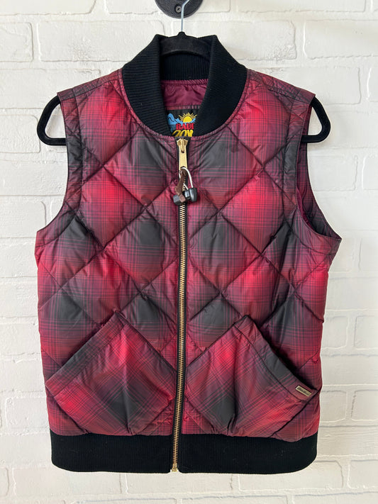 Vest Puffer & Quilted By Eddie Bauer In Black & Red, Size: M