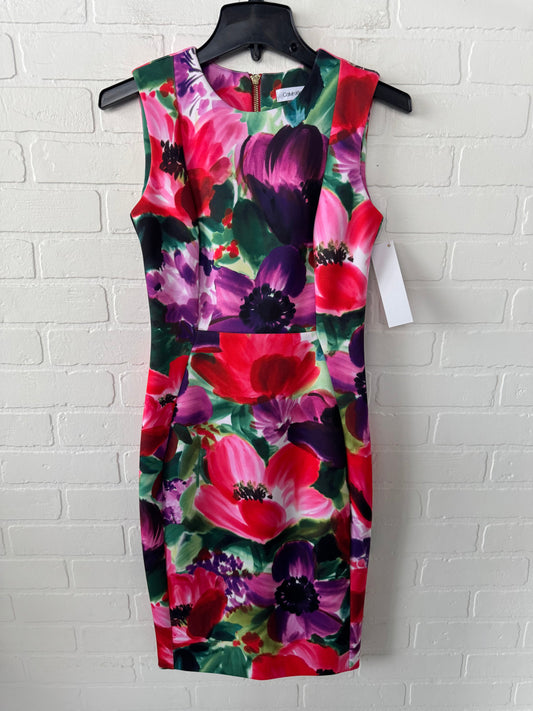 Dress Party Short By Calvin Klein In Floral Print, Size: Xs