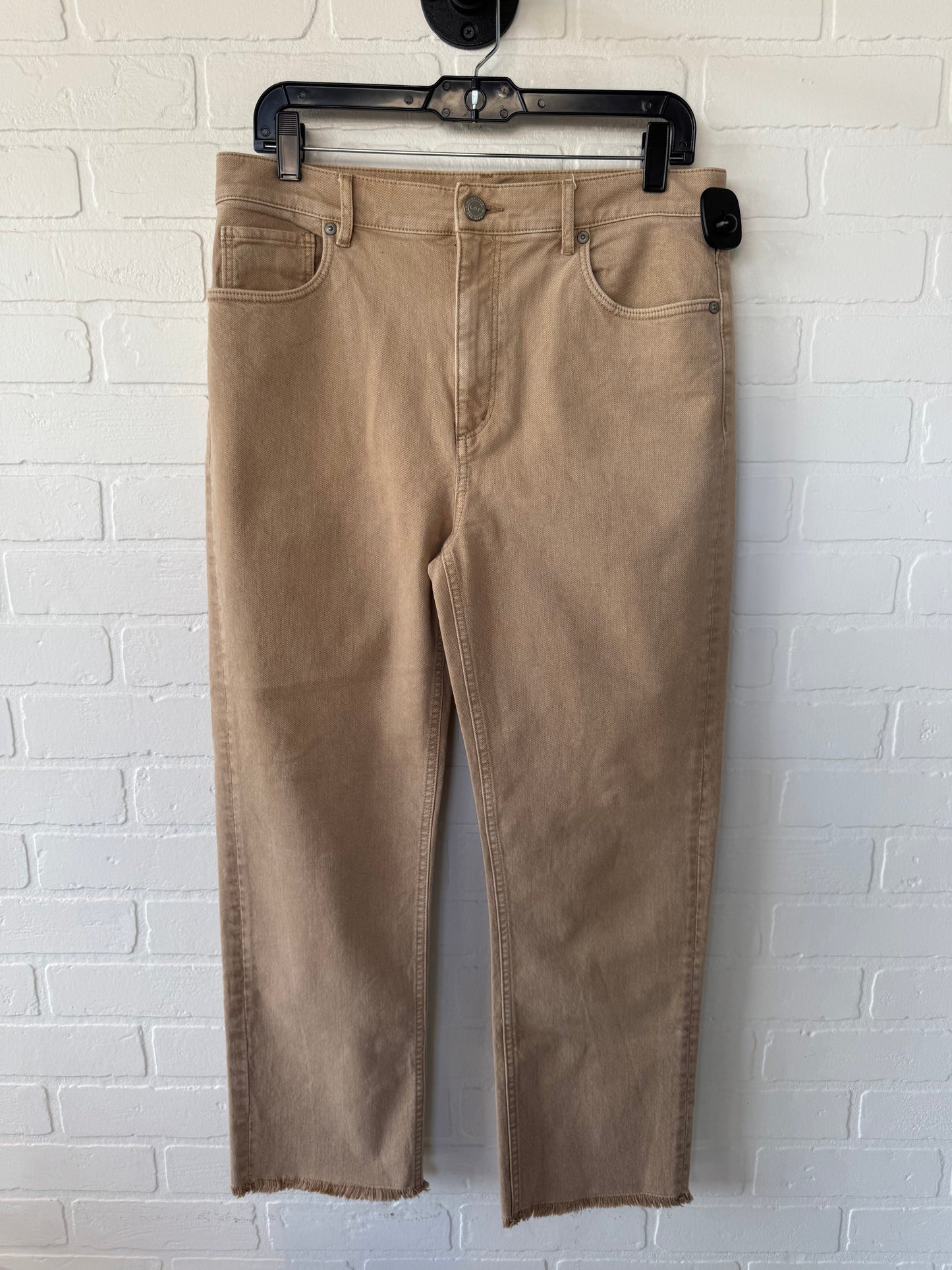 Jeans Cropped By Loft In Tan Denim, Size: 8