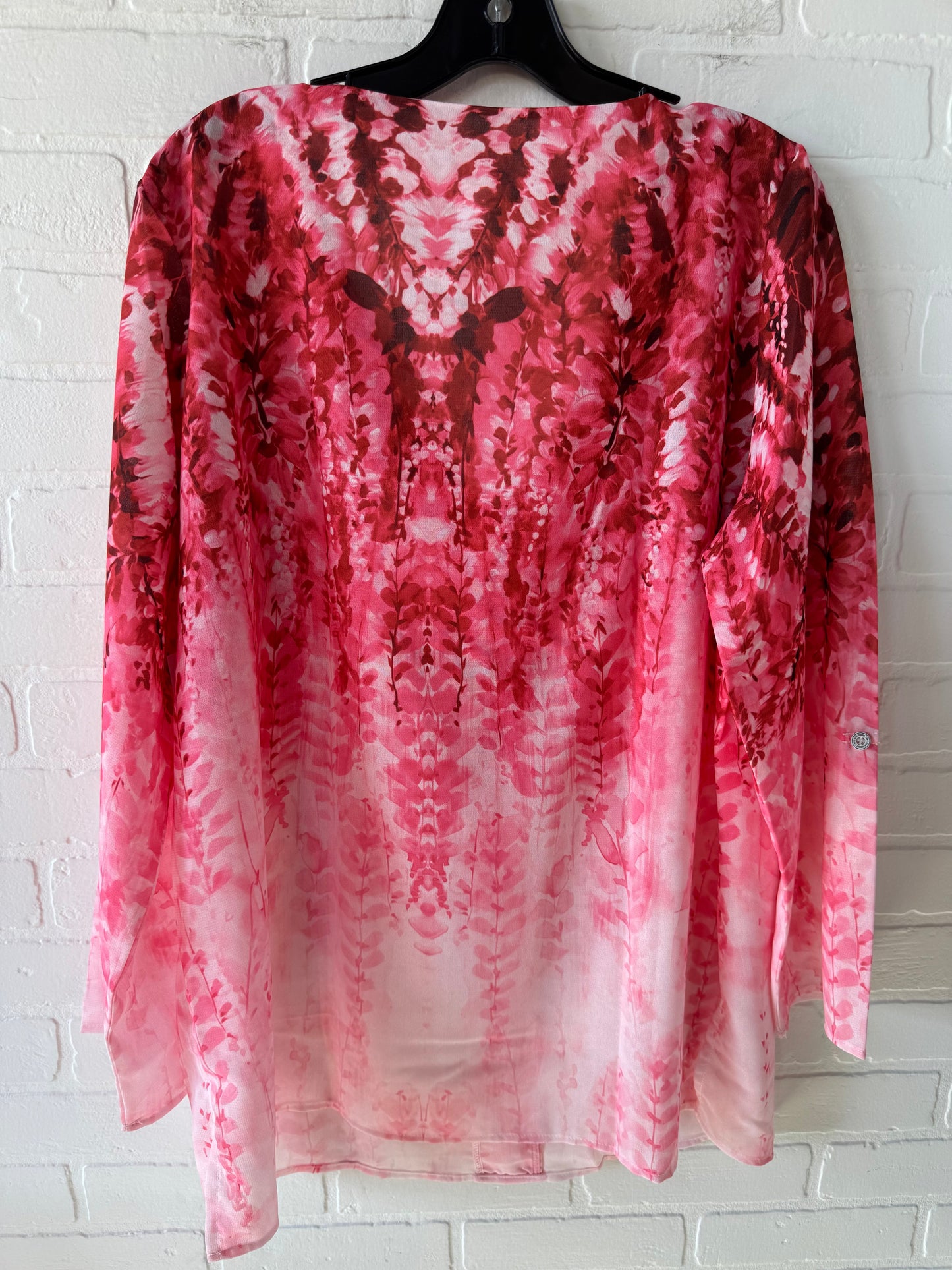 Top Long Sleeve By  PIXIE LADY  In Pink, Size: 1x