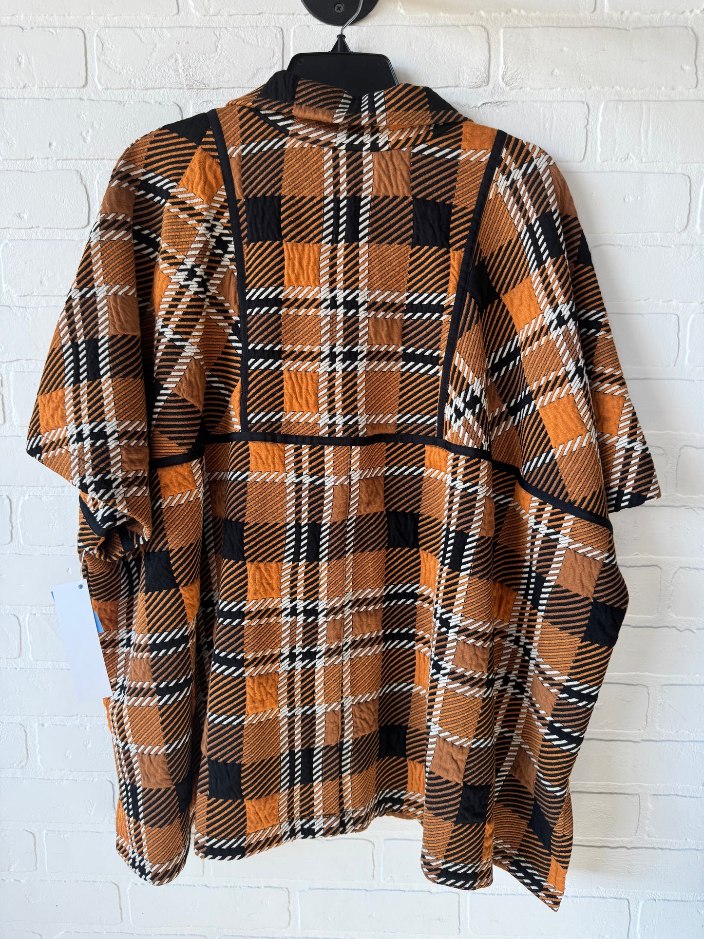 Poncho By Clothes Mentor In Black & Orange, Size: Osfm