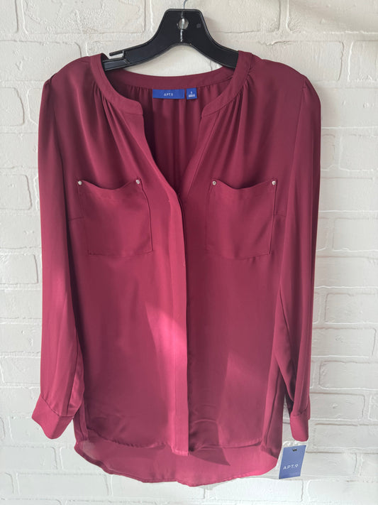 Top Long Sleeve By Apt 9 In Maroon, Size: S