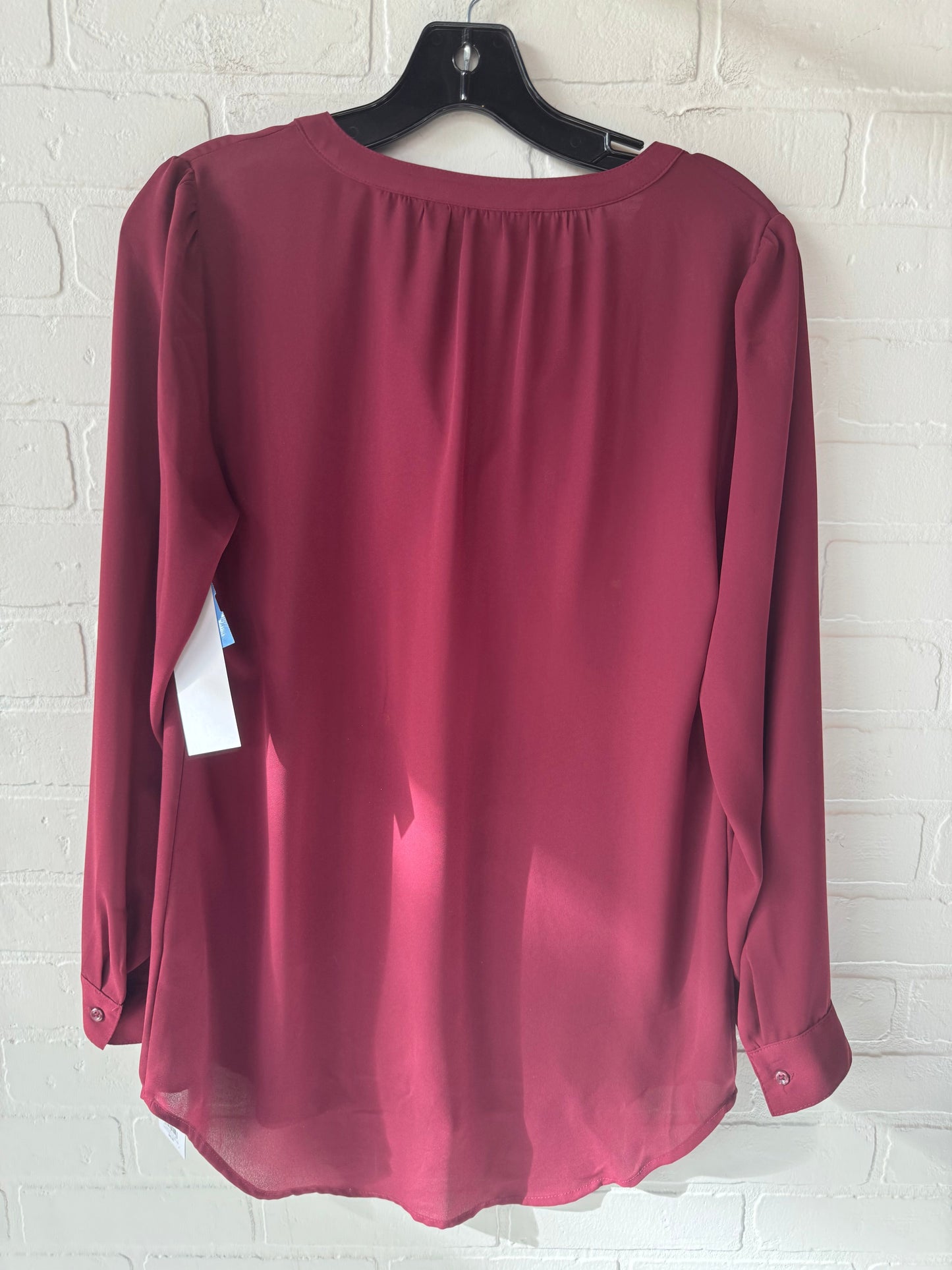 Top Long Sleeve By Apt 9 In Maroon, Size: S