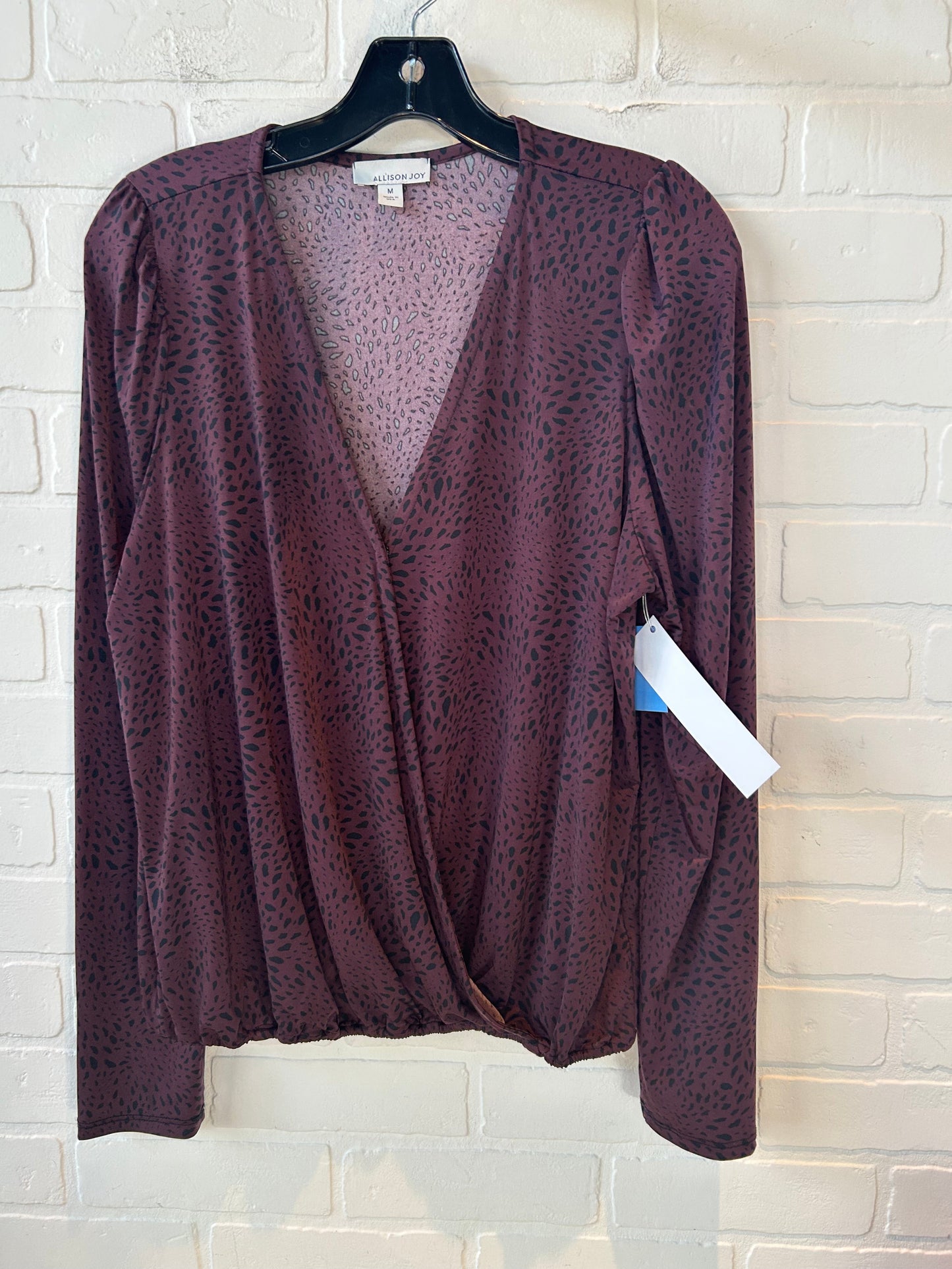 Top Long Sleeve By Allison Joy In Black & Brown, Size: M