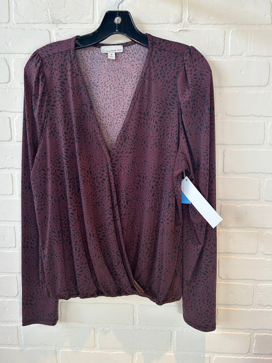 Top Long Sleeve By Allison Joy In Black & Brown, Size: M