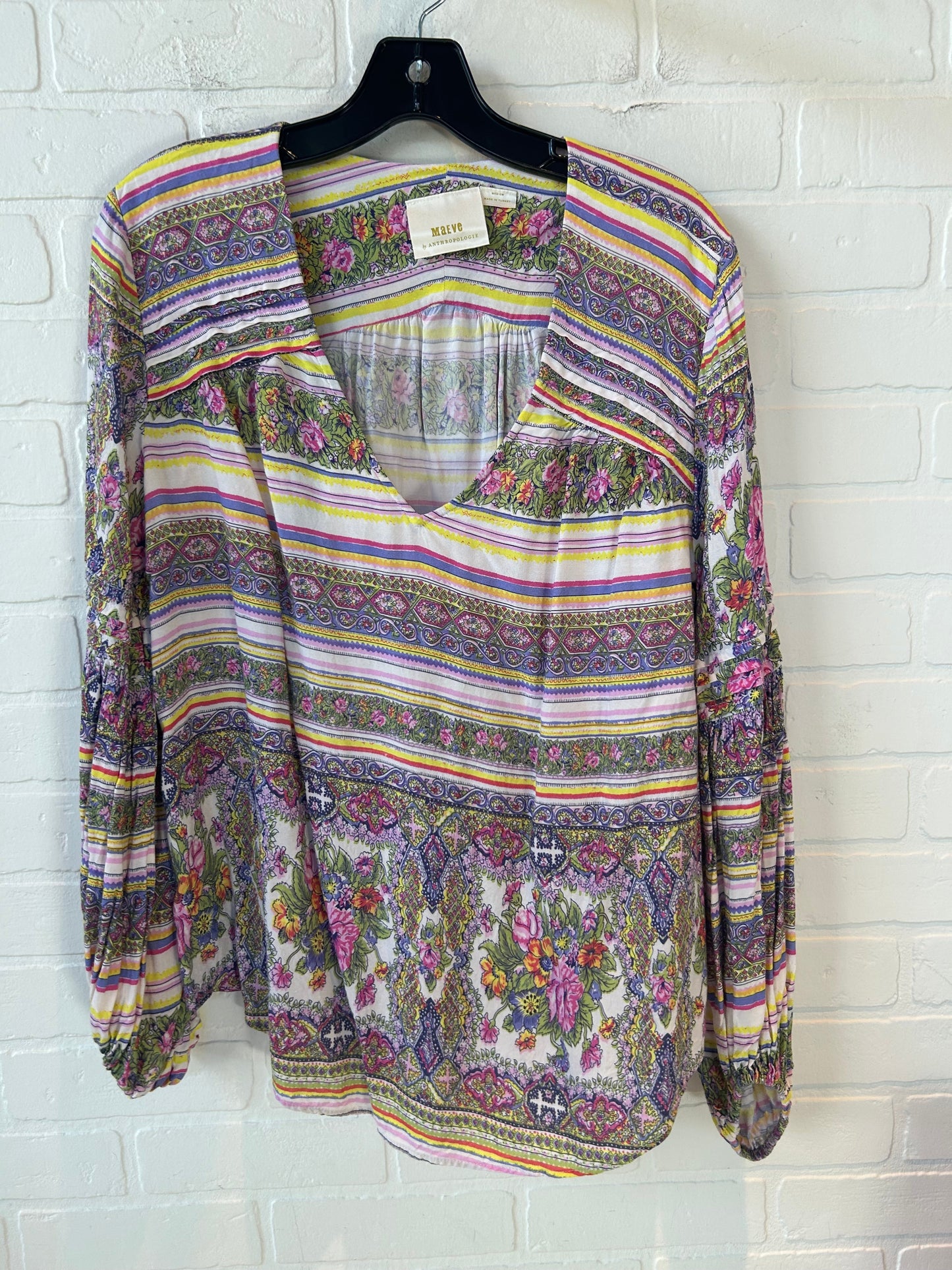 Top Long Sleeve By Maeve In Multi-colored, Size: M