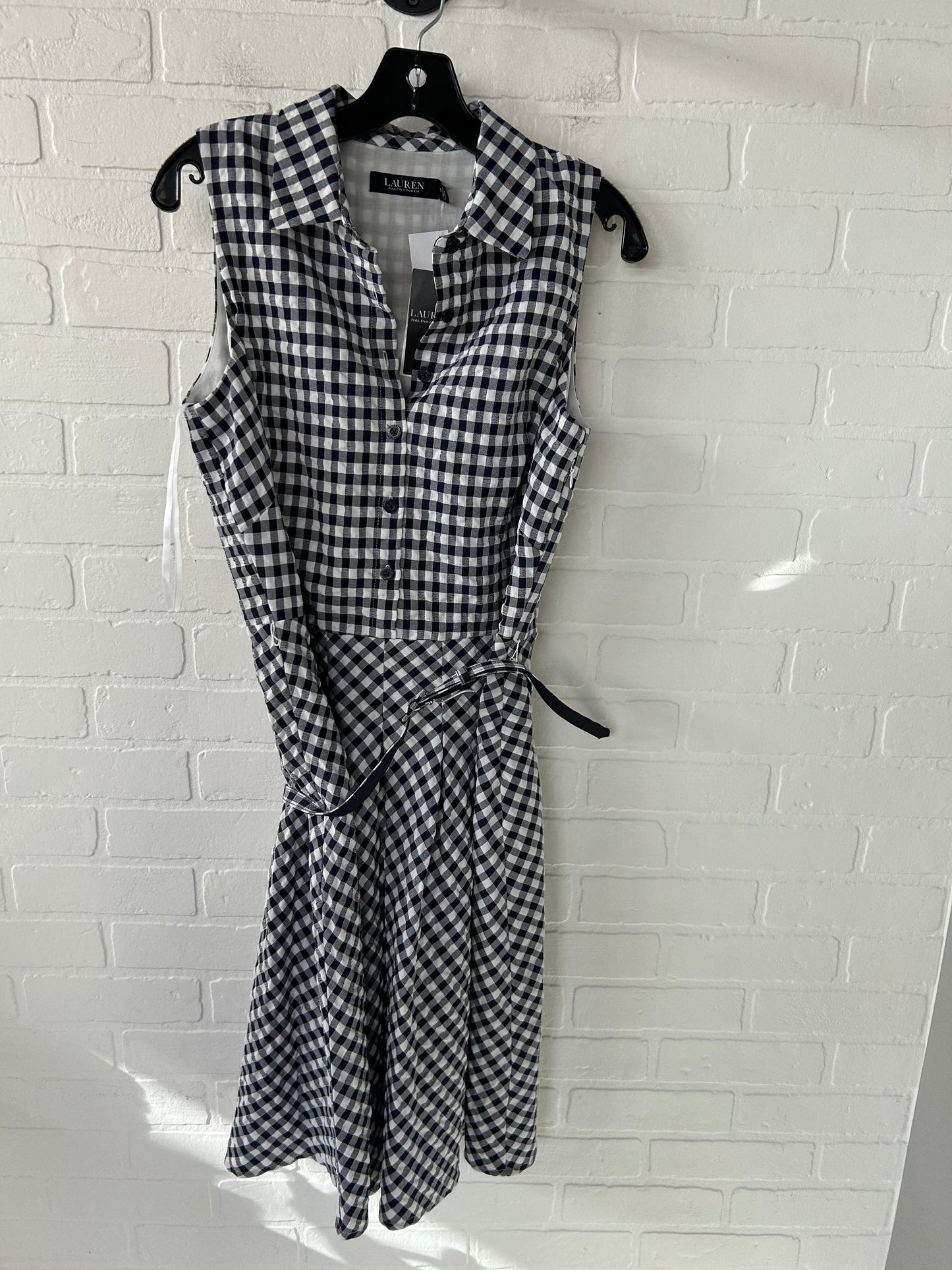 Dress Casual Midi By Lauren By Ralph Lauren In Blue & White, Size: M