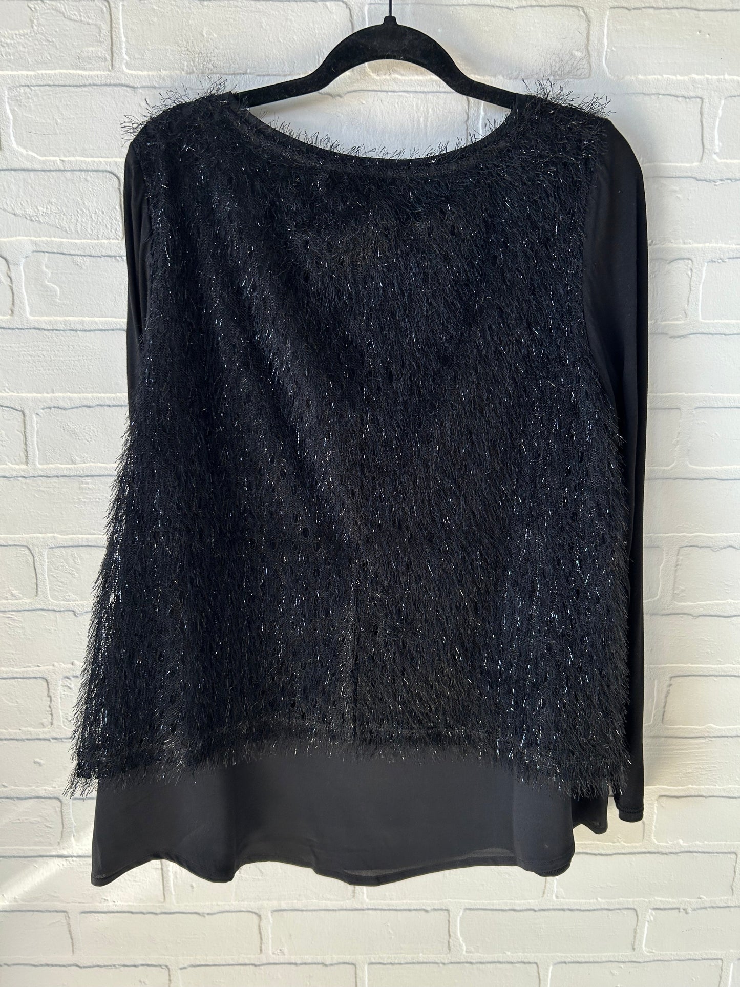 Top Long Sleeve By Chicos In Black, Size: L