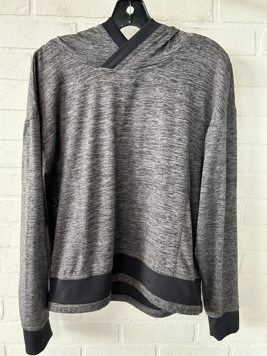 Athletic Top Long Sleeve Hoodie By Mondetta In Black & Grey, Size: M