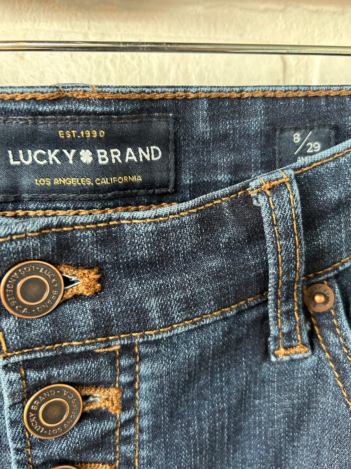 Jeans Skinny By Lucky Brand In Blue Denim, Size: 8