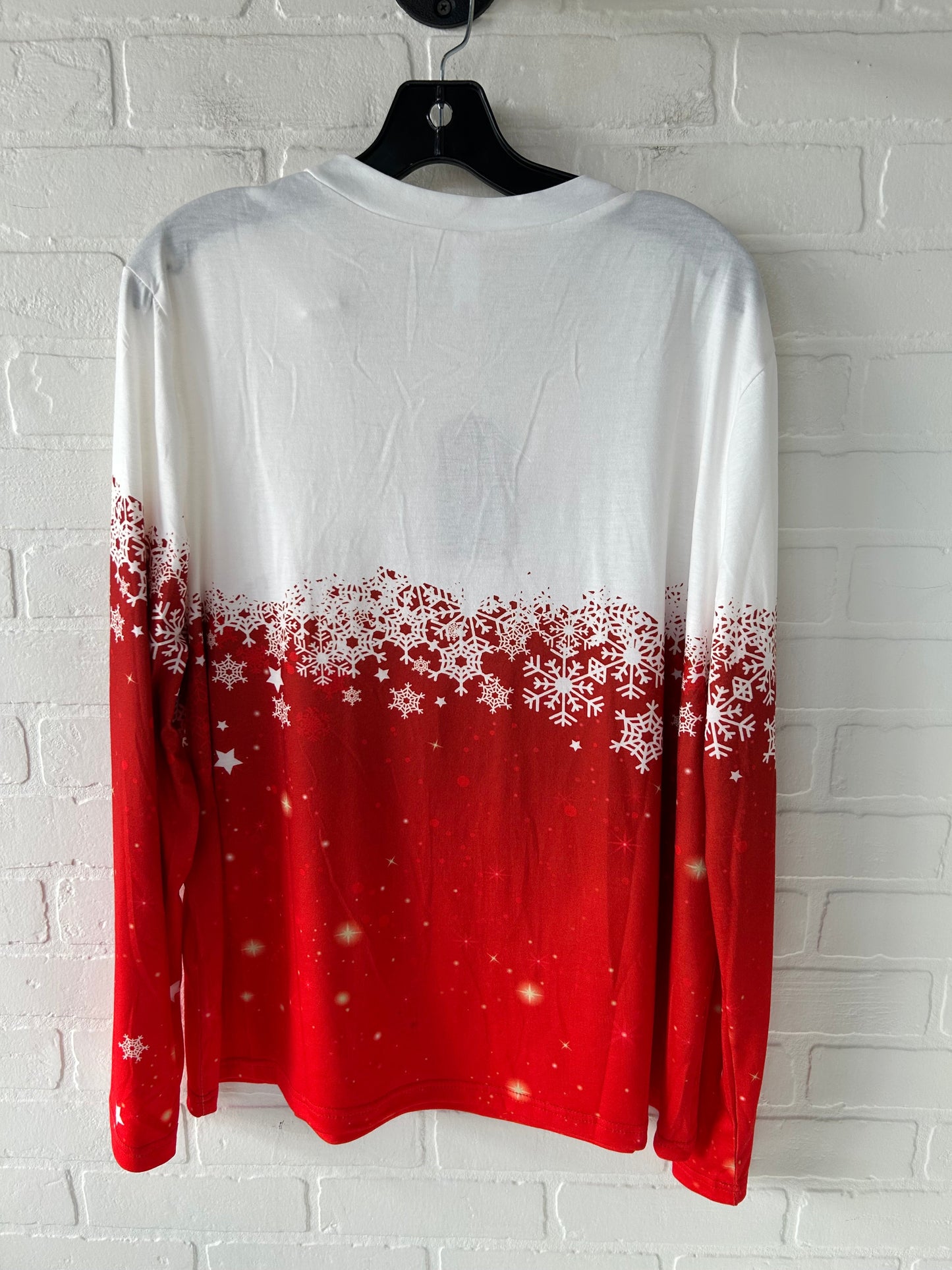 Top Long Sleeve By ZOLUCKY In Red & White, Size: Xxl