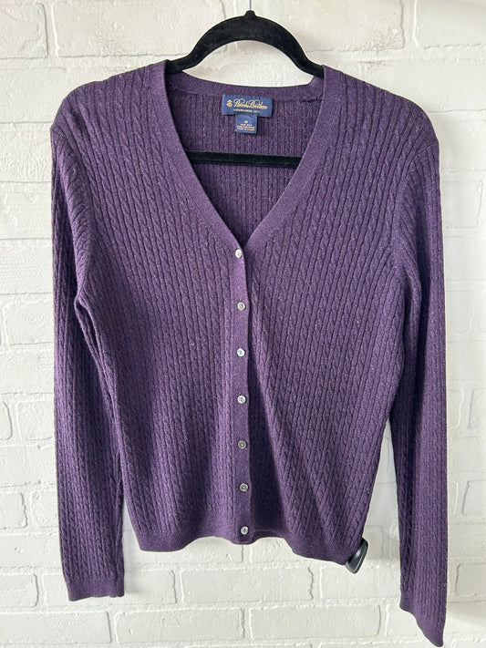 Sweater Cardigan By Brooks Brothers In Purple, Size: M